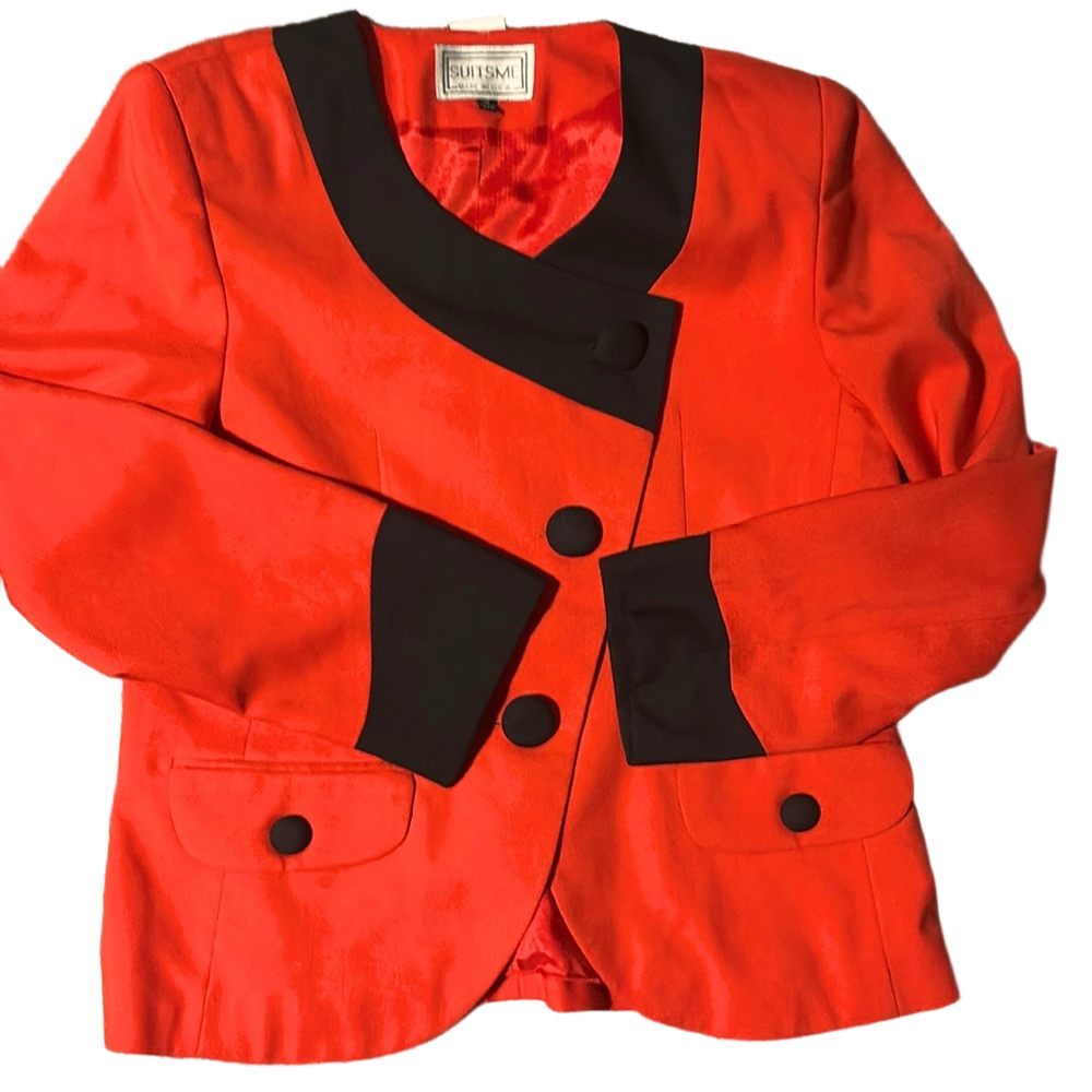 Suits me vintage orange and black blazer size 12